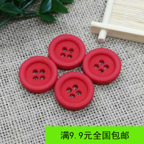 Button button round red button four-eyed resin coat buckle for womens womens clothing buckle windbreaker button sweater button