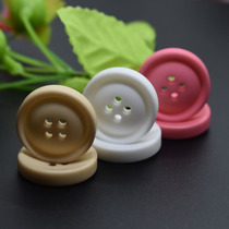 Black button button button red button Matt double-sided coat trench coat button hair tweed color button pink army green