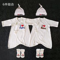 I love parents Newborn baby jumpsuit Pure cotton spring and autumn newborn baby 0-3 months stocking Haiyi butterfly clothing