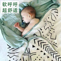 Baby bamboo fiber gauze bath towel Baby summer thin bamboo cotton towel Swaddling newborn supplies Spring and autumn blanket blanket