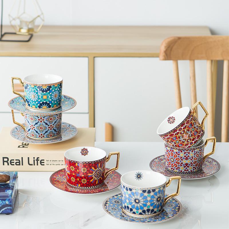Exported to the Middle East, Turkish Fantasy Exotic Arabic Flower Tea Cup, Ceramic Cup, Coffee Cup, Afternoon Tea Cup