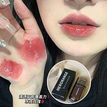 Ice night mirror-like water-gloss lip glaze pure desire advanced glass lip autumn and winter new gray rose tender peach lipstick ins