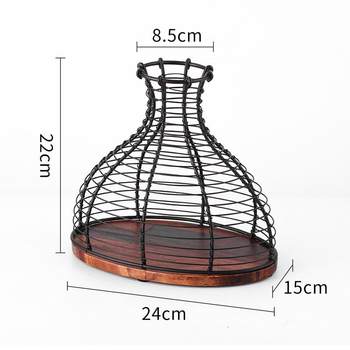 Creative wooden bottom wine storage basket living room dining room desktop decoration dried flower storage decoration wine storage basket storage basket