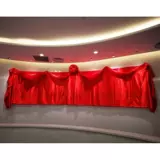 Открытая ленточная режущаяся занавеска красная ткань Стиал Большой красный цветочный шарик волнистый волнистый занавес