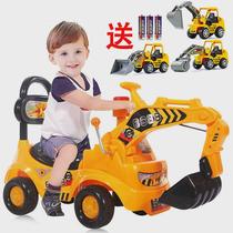 Bulldozer boy child car toddler forklift forklift toy large size can sit on extra large baby construction site