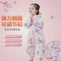 Baby sleeping bag spring autumn and summer bamboo cotton gauze childrens split-leg sleeping bag baby anti-kicking quilt artifact universal for all seasons