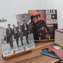 Vinyl Record Rack Brass Solid Wood Display Bracket LP Vinyl Cabinet CD Rack Vertical Storage Organizing Desktop Rack