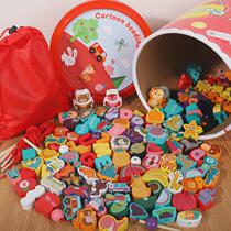 Infants and young children bead threading rope educational concentration training building block toys baby 1-2-3 years old 4 boys and girls