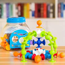 Suction Toy Silicone Suction Cup Soft Building Blocks Childrens Educational Variety Assembly Sticky Sticky Splicing Large Particles Portable