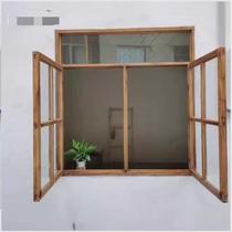 Solid wood windows log windows custom-made Chinese retro casement doors grilles flip-up folding sliding screens
