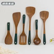 Special wooden shovel for non-stick pans high temperature resistance household wooden cooking shovel kitchen utensils long-handled chicken wing wood solid wood spatula