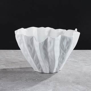 Modern light luxury ceramic large-mouth vase flower vessel lotus ornaments home soft decoration art sales department craft furnishings