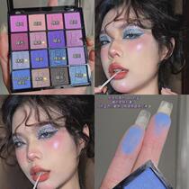 Must-have 16-color eyeshadow palette for makeup play dreamy and cool stage makeup blue and purple eye makeup cos European and American style