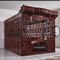 Chinese style solid wood carved canopy bed Ming and Qing classical furniture step bed rosewood Qiangong step bed ancient palace bed