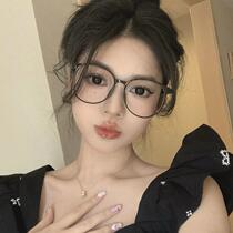 Korean version of ultra-light large-frame glasses for women with big faces and slimming black-frame myopia glasses without makeup artifact can be equipped with prescription eye frames