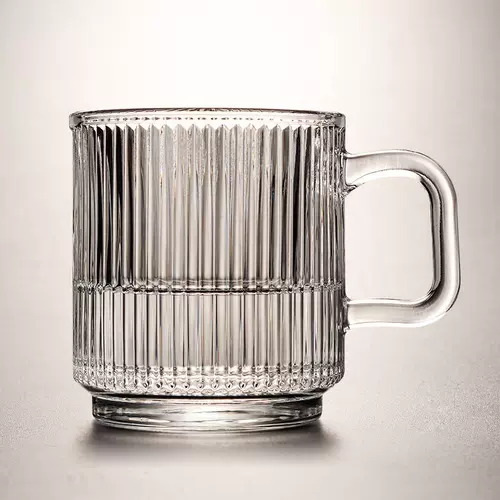 Стеклянная кофейная прозрачная чайная чашка для домашнего использования, креативный бокал, простой и элегантный дизайн, увеличенная толщина