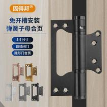 Lexinjia invisible door closed door hinges automatic closing slot-free wooden door self-elastic self-closing spring hinge