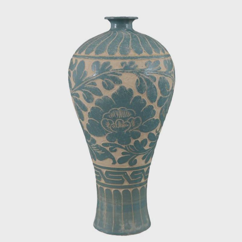 宋代磁州窑雕刻黑釉缠子莲梅瓶：穿越千年的艺术瑰宝🏺 -仿古瓷器-淘宝百科网