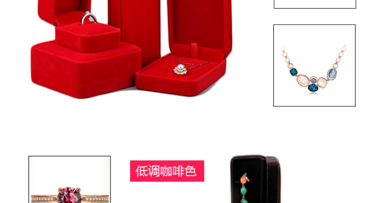 Cao cấp tròn flannel đồ trang sức hộp nhẫn bông tai mặt dây chuyền mặt dây chuyền hộp đồ trang sức vòng đeo tay hộp - Nhẫn nhẫn vàng nam 24k
