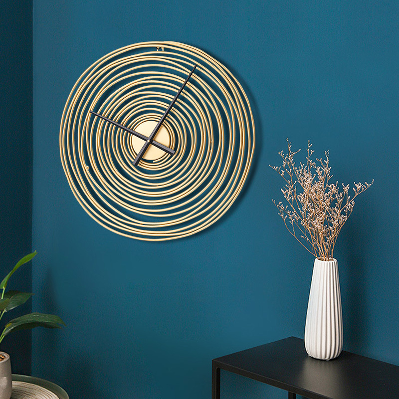 Nordic ring wall clock creative household fashion clock Personality silent wall clock generation Wrought iron living room light luxury watch