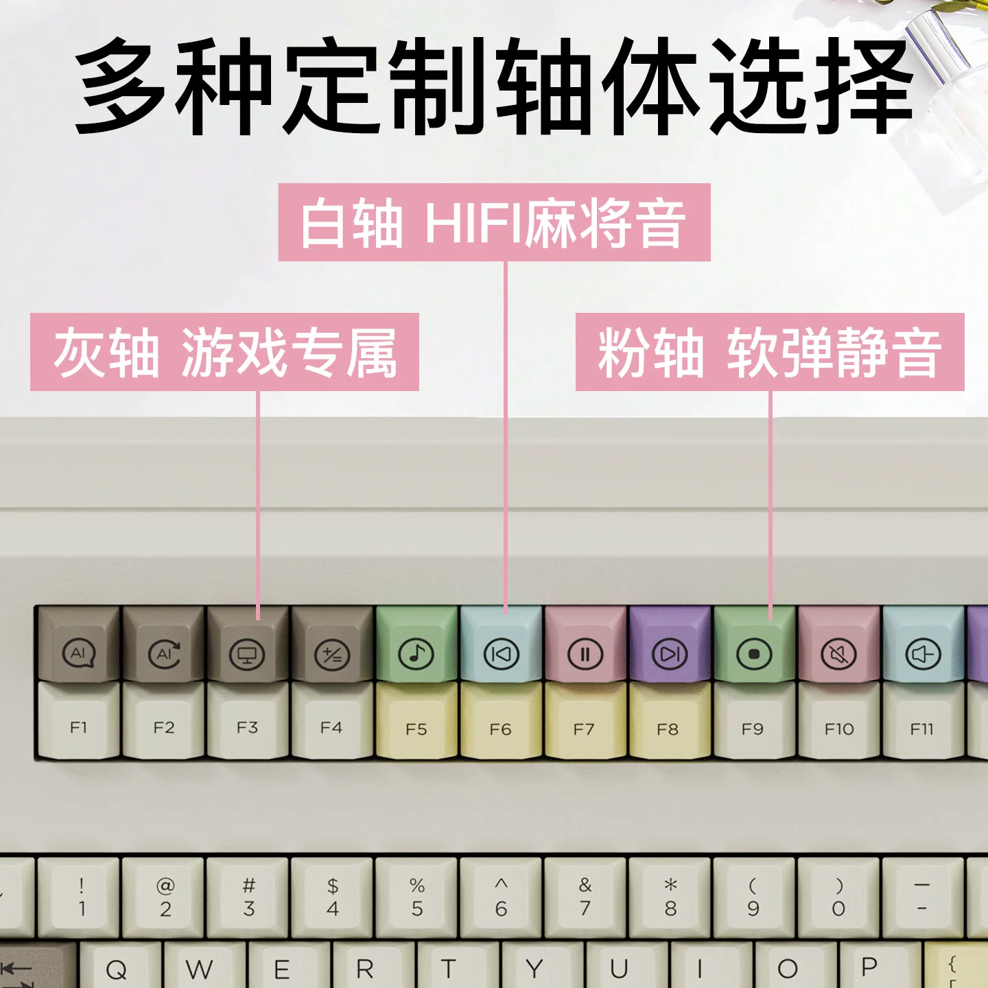 SPSTAR MM108 large-size retro hot-swappable mechanical keyboard with custom large screen