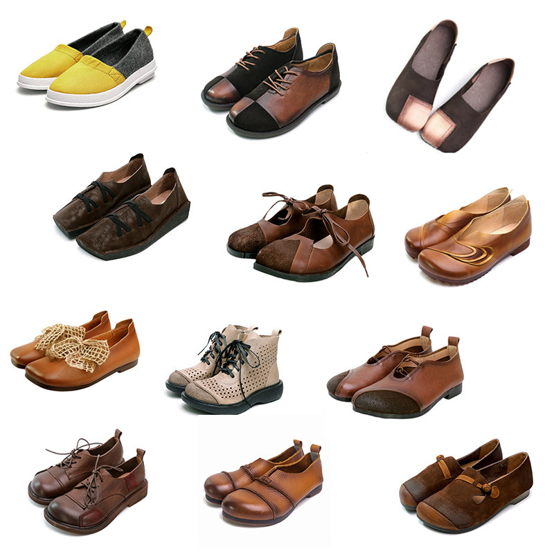 Anti-virus home broken code women's shoes genuine leather single shoes special clearance sale retro spring summer autumn slippers outerwear sandals women