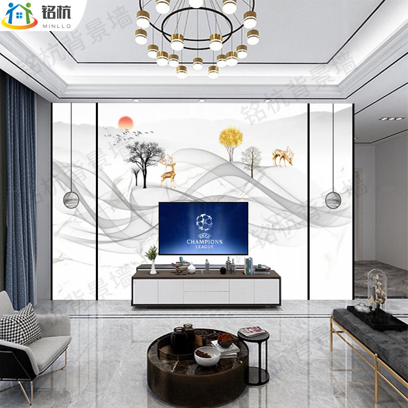 Bamboo fiber background wall new Chinese custom living room sofa TV bedroom fast decoration simple integrated wall board
