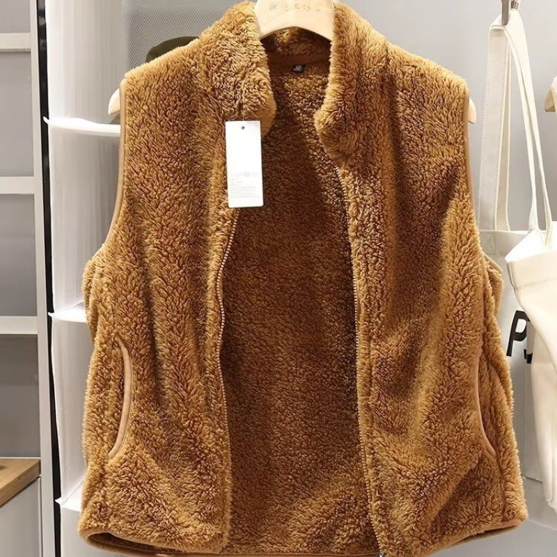 Foreign Trade Bargain Lamb Wool Vest Winter Japanese Casual Stand Collar Sleeveless Long Wool Warm Vest Men's Jacket Foreign Trade Bargain Lamb Wool Vest Winter Japanese Casual Stand Collar Sleeveless Long Wool Warm Vest Men's Jacket