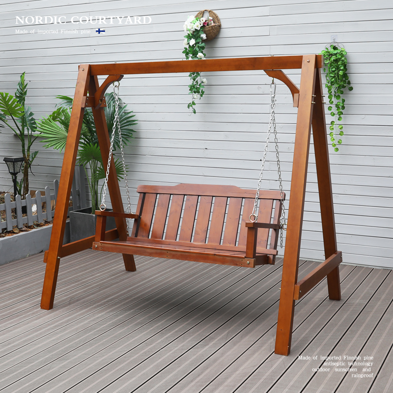 Chairlift Home Outdoor Balcony Solid Wood Rocking Chair Swing swing Outdoor Garden Courtyard Double Adult Seat Adults