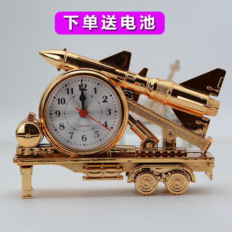 Creative rocket alarm clock cool model student gift bedside clock study bedroom decoration handicraft decoration