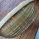 Hand-woven dustpan, farmhouse round bamboo basket, first layer bamboo green asphalt basket, bamboo woven vegetable washing basket, household round bamboo basket