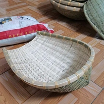 Bamboo-knitted opening Dustpan Hand Choreography Valley Inserts Farmhouse Sub Grain Bamboo Basket Head Layer Bamboo Leather Traditional Naughty Wash Vegetable Drain Hamper