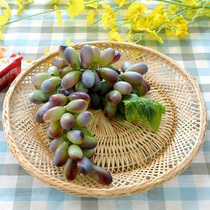 Bamboo Snack Food Basket Round Dish Snack Basket Handwoven Bamboo Basket Round Dried Fruit Basket Home Bamboo Products Clothing Vegetable Basket