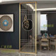 Customized pure copper simple circular screen villa entrance hall modern Chinese style grille metal carved partition light luxury