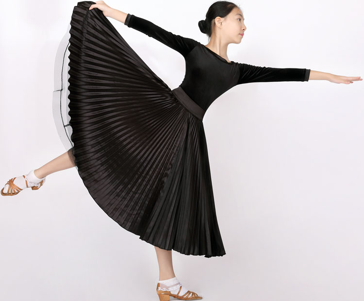 Black Pool Girls Morden Dance Costumes Autumn winter Children Moden Dance Out of service Velvet Long Sleeves Practice Suit 15