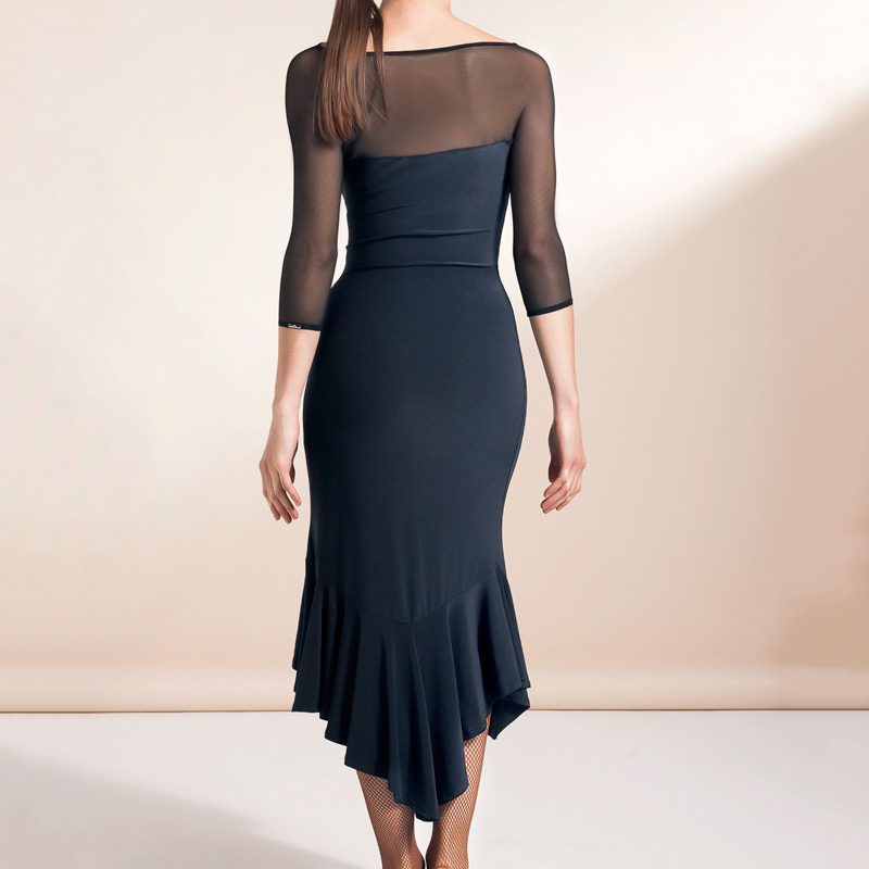 Exotic dance boutique practice performance to serve waist and belly folds with 70% sleeves Latin American dress W18007