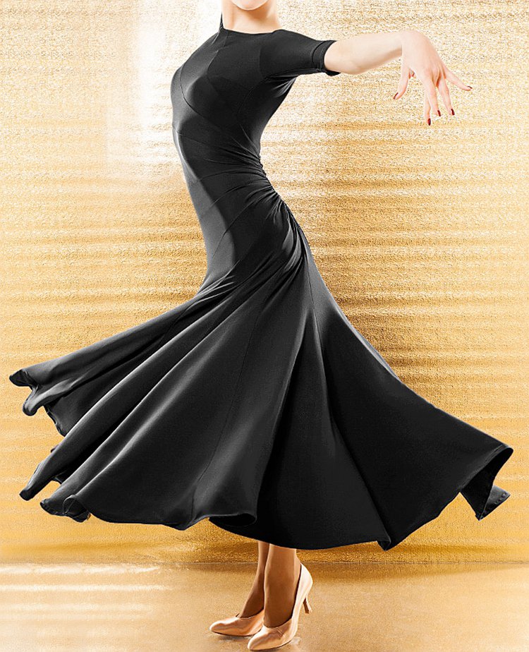Exotic dance hot-selling modern dance V-sleeve multi-piece stitching large hips modern practice skirt W16007