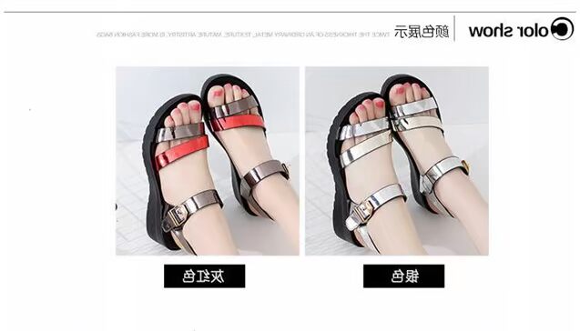 Dép nữ mùa hè 2019 mới dày đáy muffin phẳng sandal khóa từ với giày đi biển nữ - Giày thể thao / sandles dép sandal nữ đi học