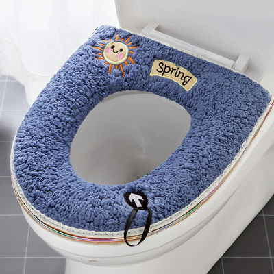 马桶坐垫圈垫四季通用厕所拉链款坐便套夏季家用防水网红可爱加厚