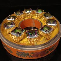 Qing dynasty collection gilt open ring corundum gemstone hardness 95 or above preserved complete picture as shown