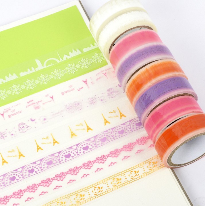 Sun Korea Stationery Lovely Fresh Transparent Diylace Lace Lace adhesive tapes can be glued to hand creative decorative stickers