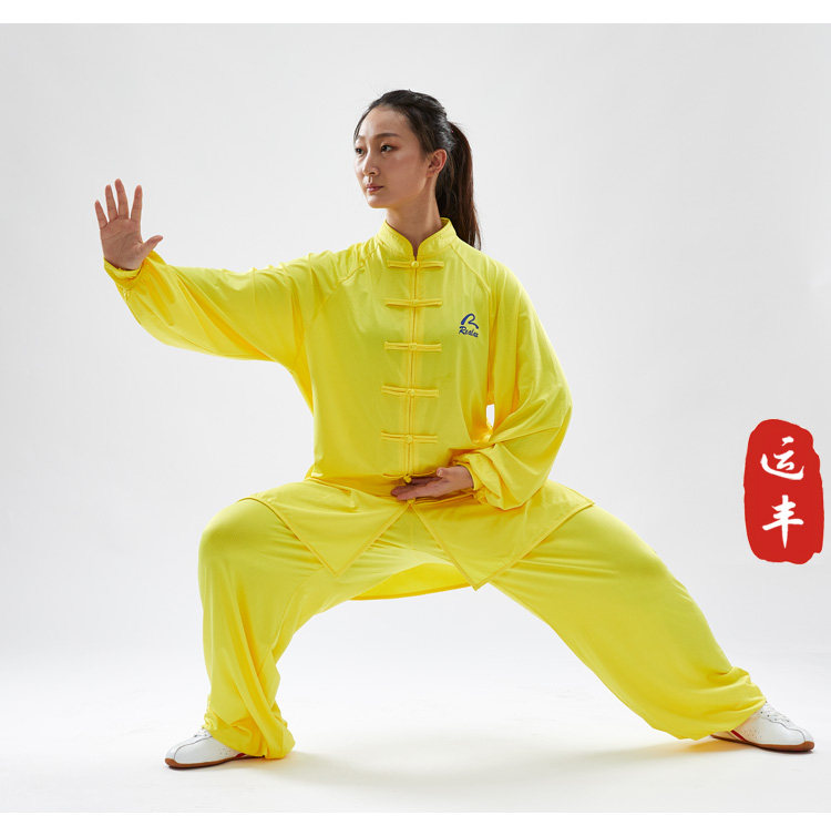 форма для Тай-Чи 运丰高端吸湿排汗千羽丝太极服女夏季训练表演服男武术练功晨练服 Realax