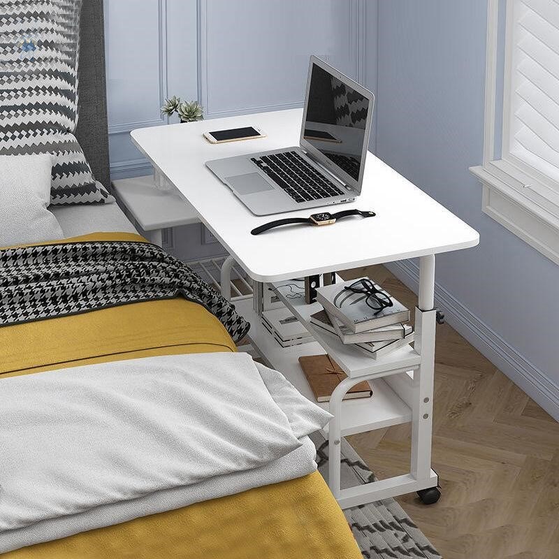 Graduate school small table Mobile university dorm bed desk with wheel dormitory table Floor-to-ceiling bedside table side section