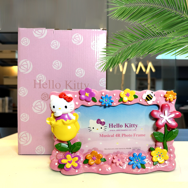 Festive Photo Frame Valentine's Day Sanrio Hello Kitty Cat Kt Floral Cartoon Resin Photo Frame Photo Ornament