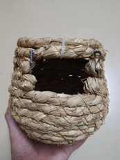Гнездо 纯手工草绳草窝鸟窝外挂鸟窝带挂钩七彩文鸟文鸟珍珠鸟十姐妹鸟