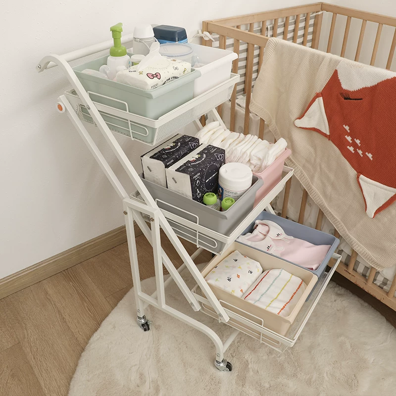 Folding children's trolley for new born, storage system, classification