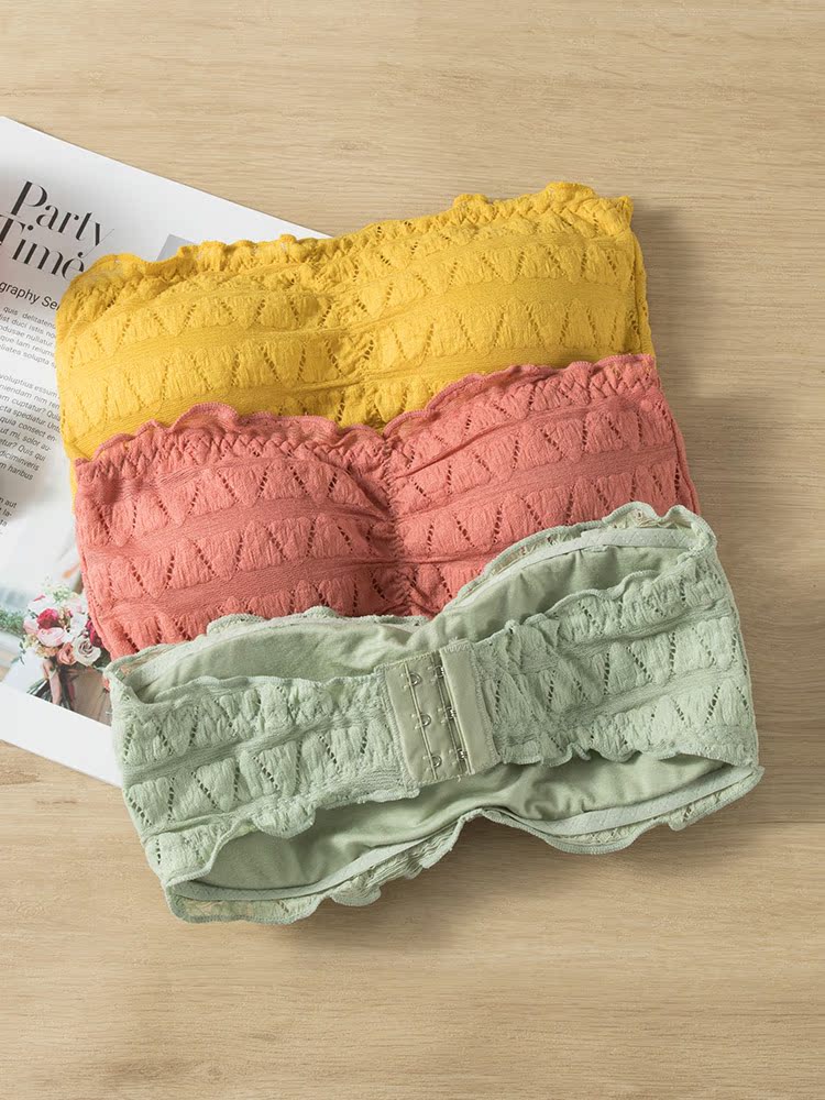 Strapless non-slip chest wrap underwear women's summer tube top anti-light bottoming inner strap bra beautiful back net red hot style