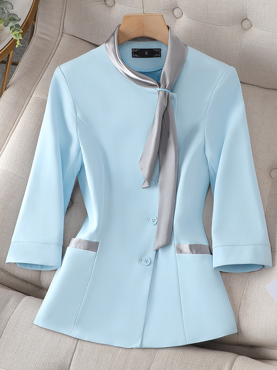 BEAUTY SALON OVERALLS WOMENS THREE-QUARTER SLEEVE CATERING WAITER HOTEL CLEANING AND HEALTH CARE HALL FOOT BATH TECHNICIAN OVERALLS SET