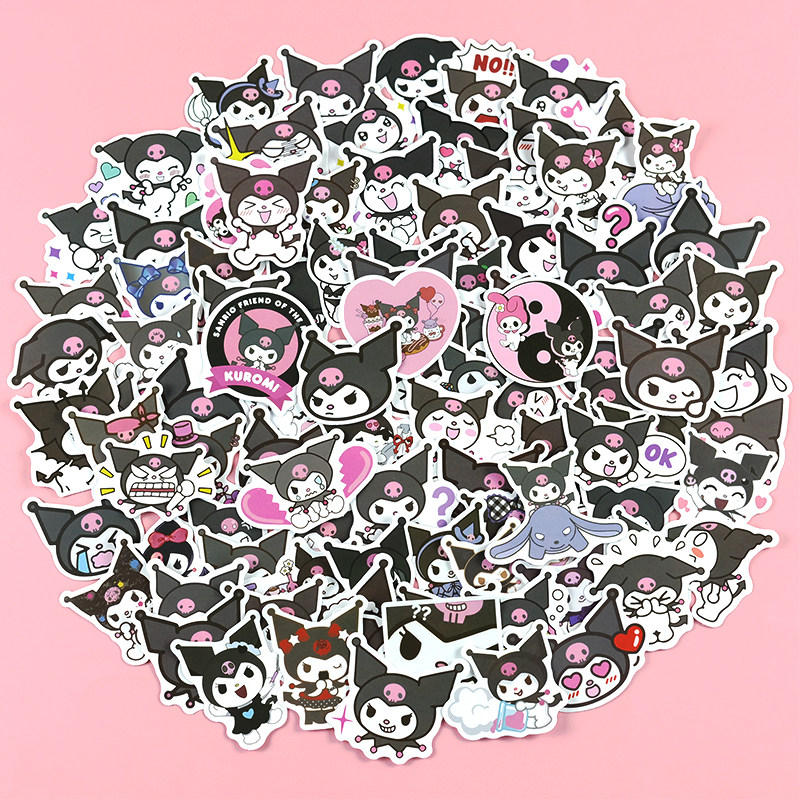 100 sheets of kurotomi coulomites Petty Devil stickers Roomi flat shell Water glass Decorative Sticker waterproof