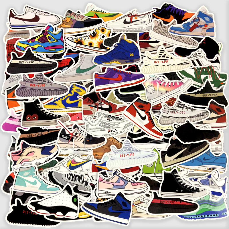 Jordan Nike Ball Heel Stickers Nike Tide Aj Suitcase Lalever Box Sticker Shoe Cabinet Wall Computer Decoration Waterproof